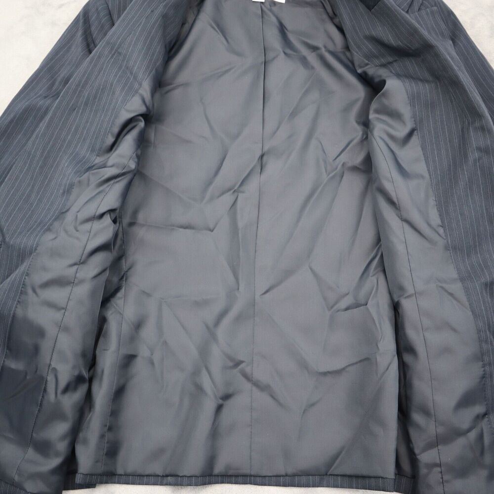 9 and Co Suit Womens 10 Black Pinstriped Single Breasted Notch Lapel Jacket - Picture 9 of 16